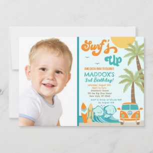 Surf's up Surf Beach Surfs Invitación al cumpleaño
