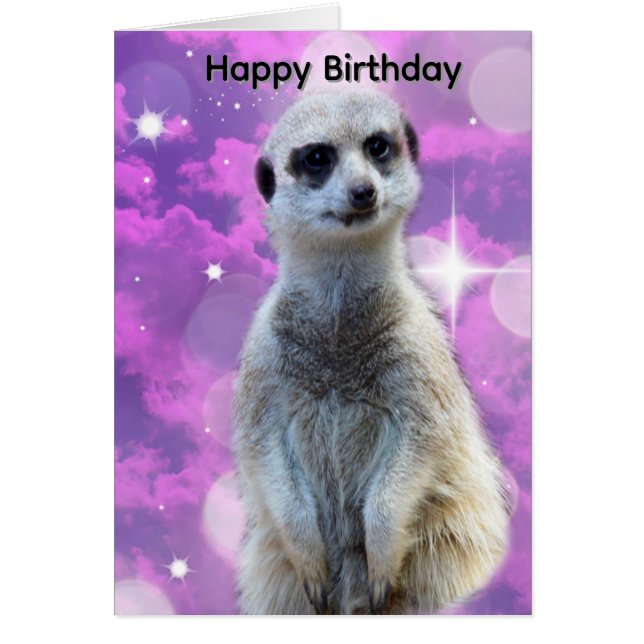 Suricata Con Brillo, Tarjeta de Cumpleaños (Frente)