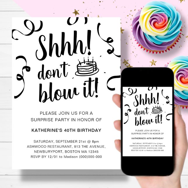 Surprise Birday Party | No soplar la invitación (Subido por el creador)