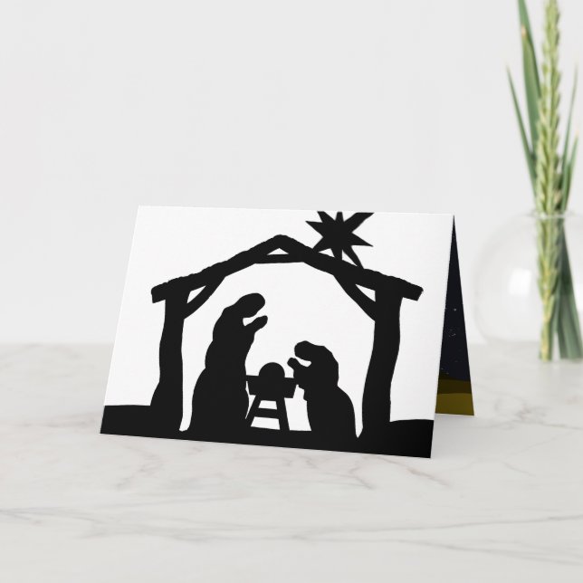 Surprise Dinosaur Nativity Navidad Tarjeta de Chis (Anverso)