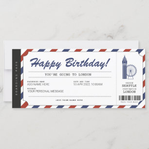 Surprise London Trip con tarjeta de embarque