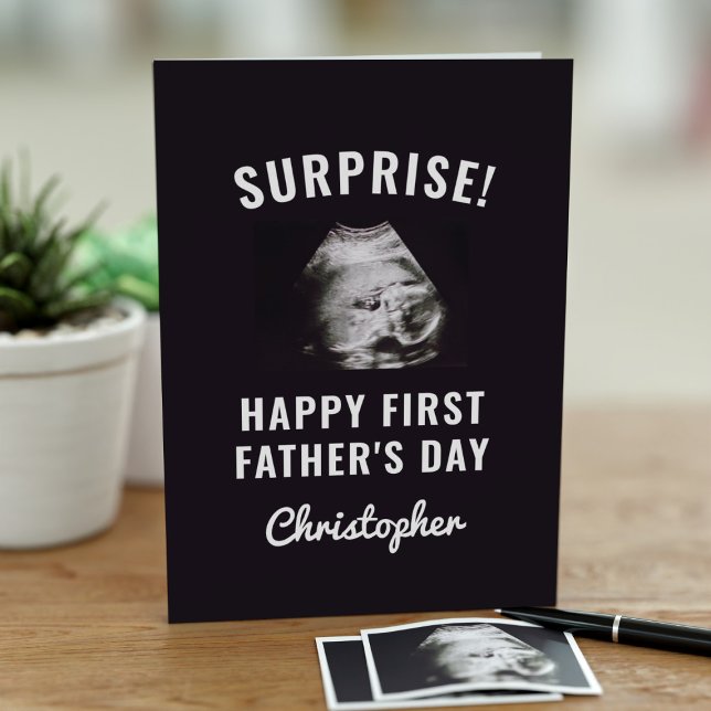 Surprise Ultrasound Photo First Father's Day Card (Surprise the Dad to Be on his 1st Father's Day with this card. He's the daddy!)