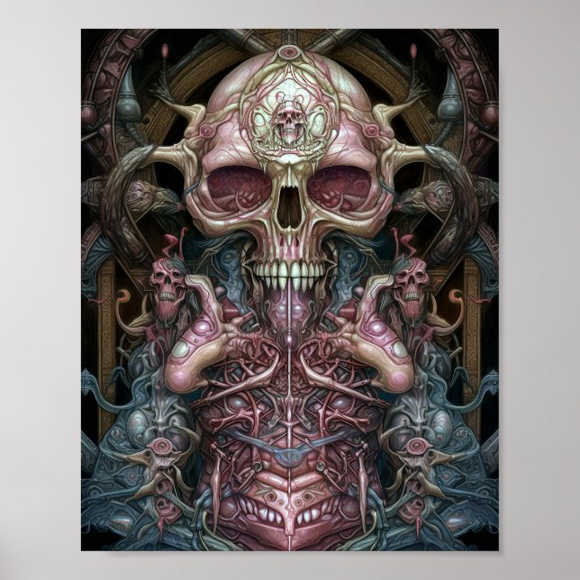 Surreal Anatomy Skull Horror Arte De Ciencia Ficci (Frente)