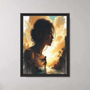 Surreal Doble exposición Arte de tela de mujer con