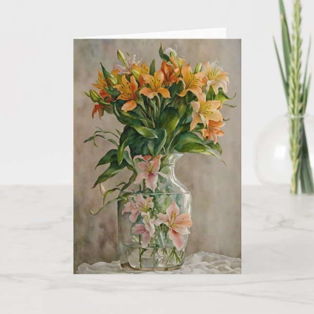 Surreal Fantasía Arte Vase de Flores Lily Tarjeta  (Anverso)