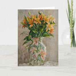Surreal Fantasía Arte Vase de Flores Lily Tarjeta 