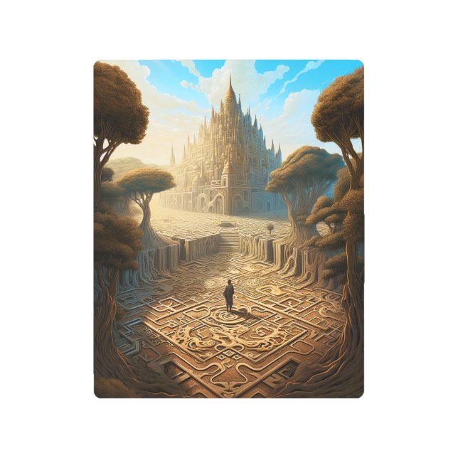 Surreal Maze Castle Paisaje Fantasía Arte (Anverso)