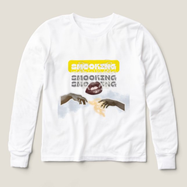 Surreal Smoking Lips and Michelangelo Hands PopArt (Diseño frontal)