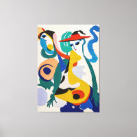 Surrealismo Cubista Vibrante Figuras Arte Fino