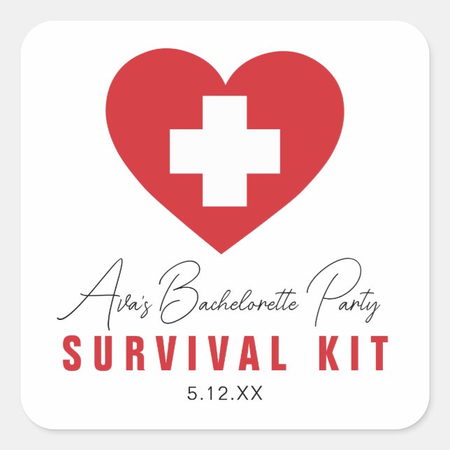 Survival Kit Pegatina Plaza Favorito Personalizado (Anverso)
