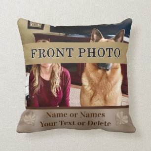 Sus 2 fotos y almohadas personalizadas texto de la