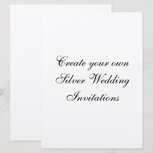 Sus invitaciones de la bodas de plata 6,5" x 8,75" (Anverso / Reverso)