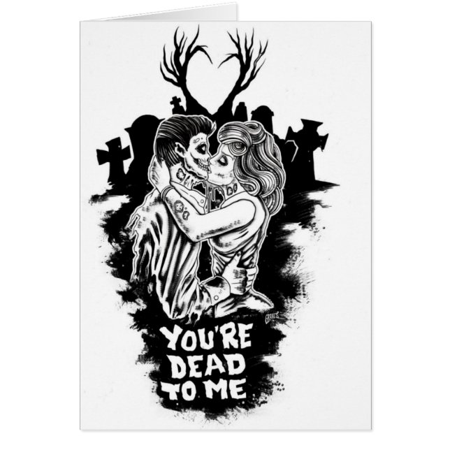 sus muertos a mí tarjeta del zombi del amor (Frente)