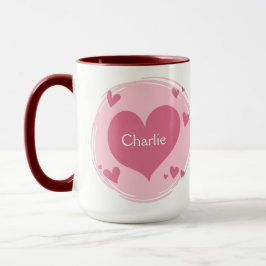 Sus nombres en una taza del corazón