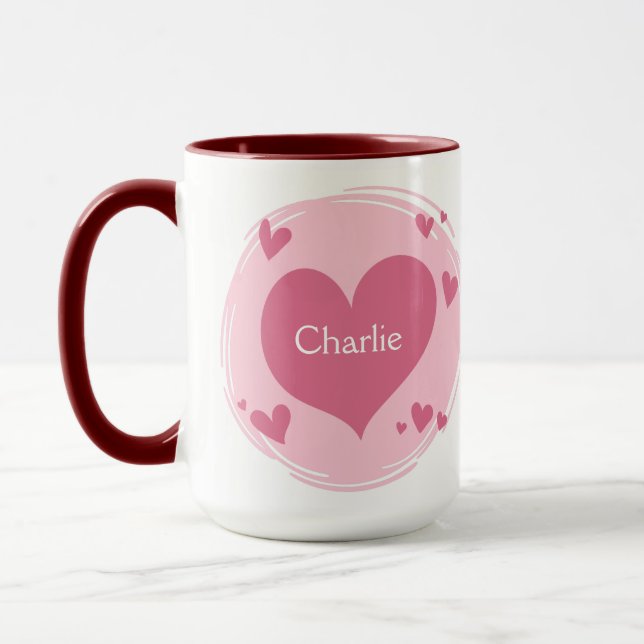 Sus nombres en una taza del corazón (Izquierda)