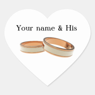 Sus nombres y dos Bodas son Pegatinas del corazón