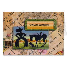 Sus palabras en caricatura retra del vaquero