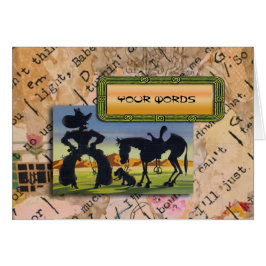 Sus palabras en caricatura retra del vaquero