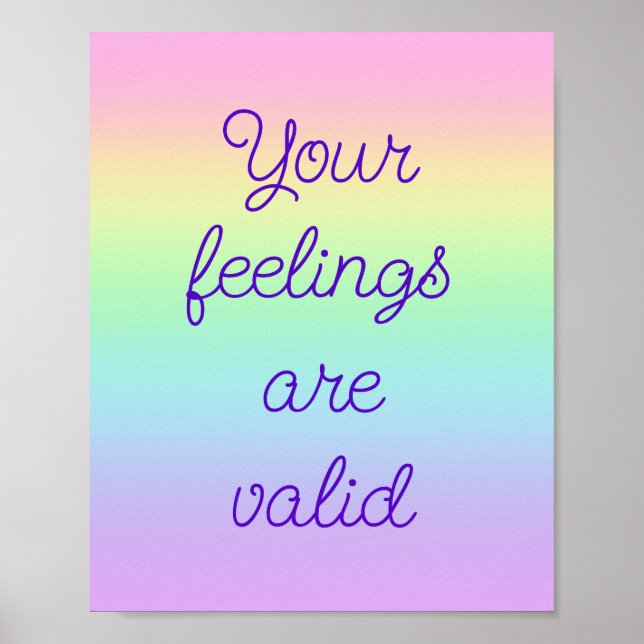 Sus sentimientos son Posters arcoiris válidos (Frente)