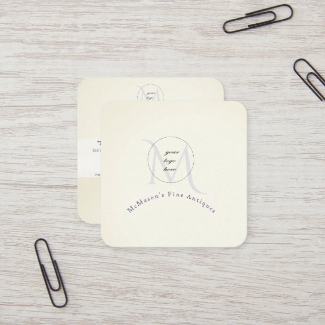 Sus tarjetas de visita de White Square (Anverso/Reverso In Situ)