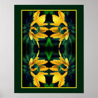 Susan Black Eyed Green Resumen Arte de Flores
