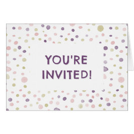 Susan Confetti Watercolor Dots Birthday Invite