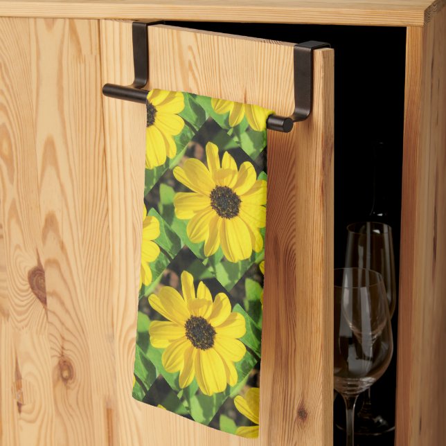 Susan Floral Kitchen Toalla de ojos negros (Pliegue de tercios)