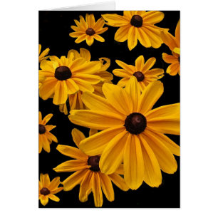 Susan observada negro floral florece la tarjeta en