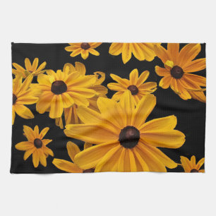 Susan observada negro florece la toalla de cocina