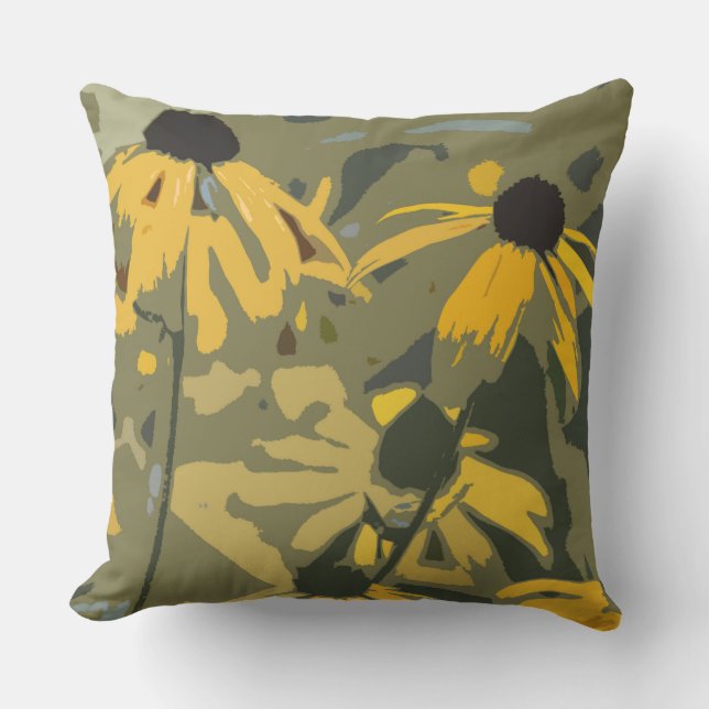 Susan Rudbeckia de ojos negros Diseño almohada ext (Anverso)
