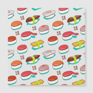 Sushi de nigiri de época, patrón de doodle