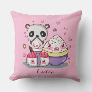 Sushi encuentra Cojín decorativo Rolls Kawaii Sush