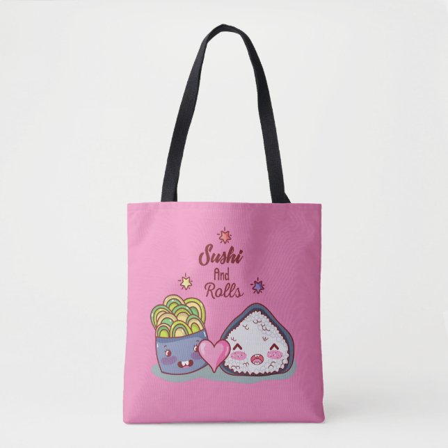 Sushi Find Rolls Kawaii Sushi bolsa de té (Anverso)