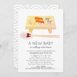 Sushi Kawaii Baby Shower por invitación por correo