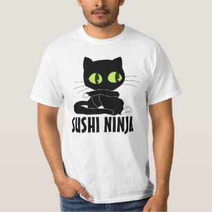 SUSHI NINJA Camisetas graciosas CAT