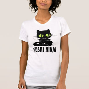 SUSHI NINJA Camisetas graciosas CAT