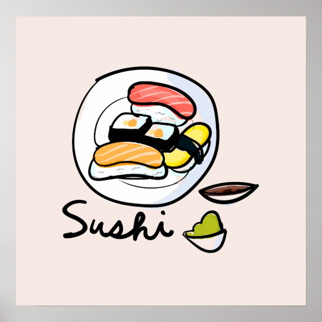 Sushi personalizado kawaii arte culinario (Frente)