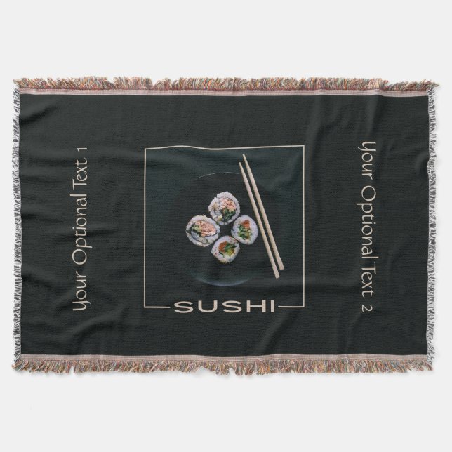 Sushi personalizado texto lanzar manta (Anverso)