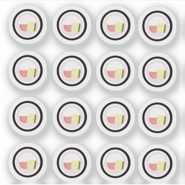 Sushi Roll Cream Cheese Salmon Pegatina (Anverso)