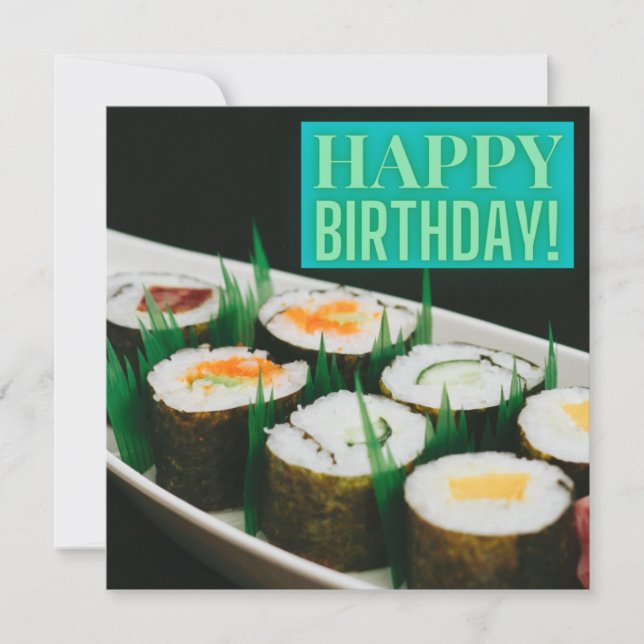 Sushi Rolls Happy Birthday Card (Anverso)