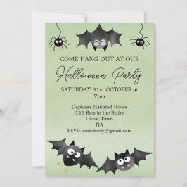 Suspender con la invitación a Bats Halloween
