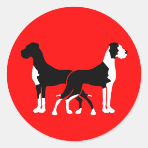 Süße Dogge en el Pegatina redondo de weiß Classic