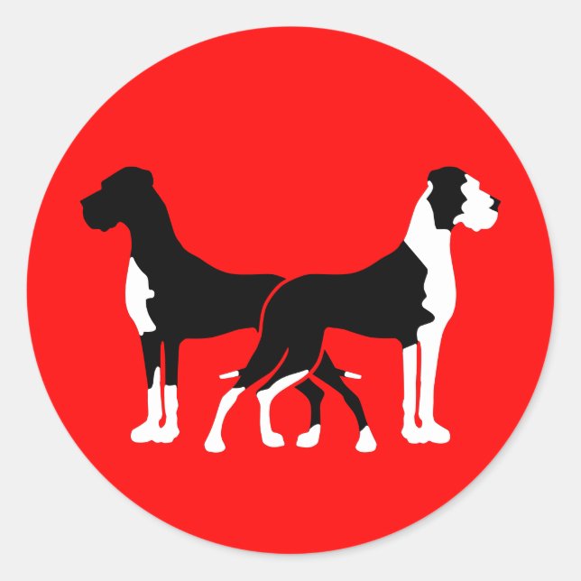 Süße Dogge en el Pegatina redondo de weiß Classic (Anverso)