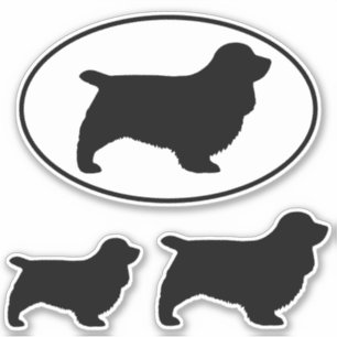 Sussex Spaniel Silhouettes Dogs Pegatina Vinyl Set