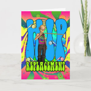 Sustitución de cadera Tarjeta hippie retro 60, psi