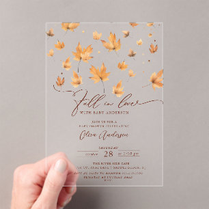 Susurros de la invitación de Baby Shower al otoño