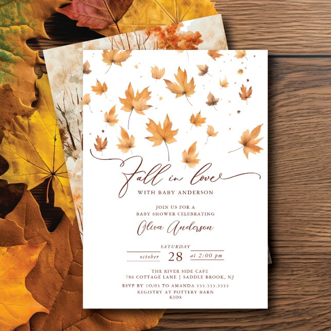 Susurros de la invitación de Baby Shower al otoño (Subido por el creador)