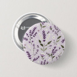 Susurros de lavanda - Botón de patrón botánico pop