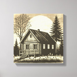 Susurros de lo salvaje: Impresión de tela de cabañ