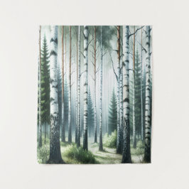 Susurros del Birch: Encantador tapiz forestal